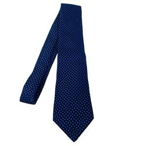 Turnbull & Asser Geo Print 100% Silk Tie Suit Formal Blue Green